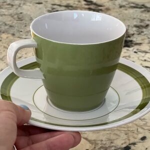 1960’s 1970’s Retro Mikasa Green and White Avocado Teacup Saucer